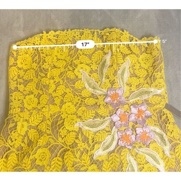 Helsi Elena Strapless 3D Floral Structured Lace Mini Dress XL - Picture 9 of 12